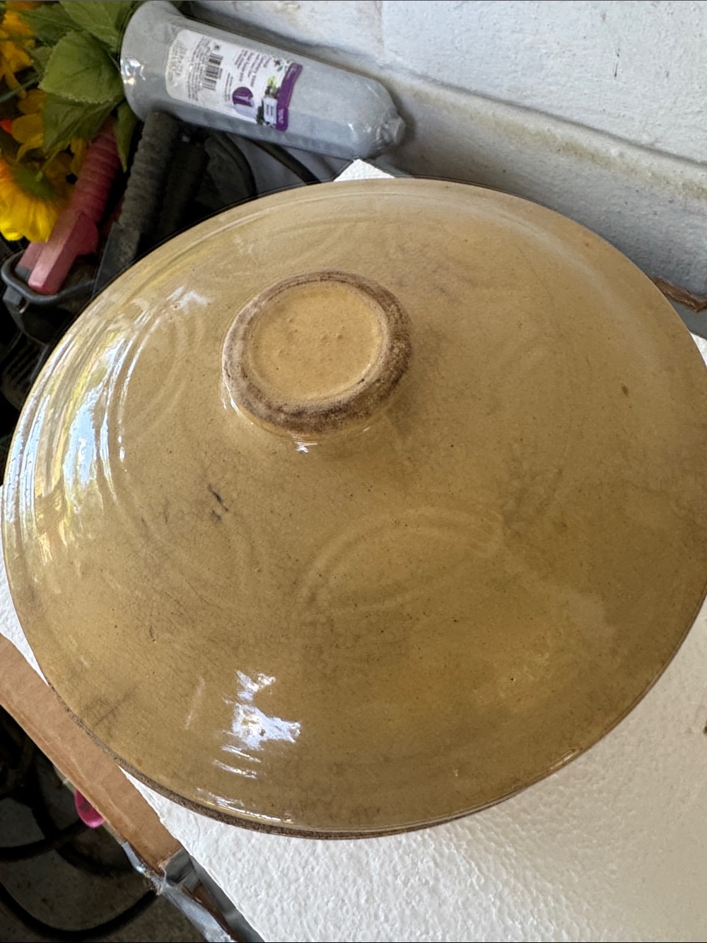 Stoneware Covered Bowl in Warm Honey-Tan